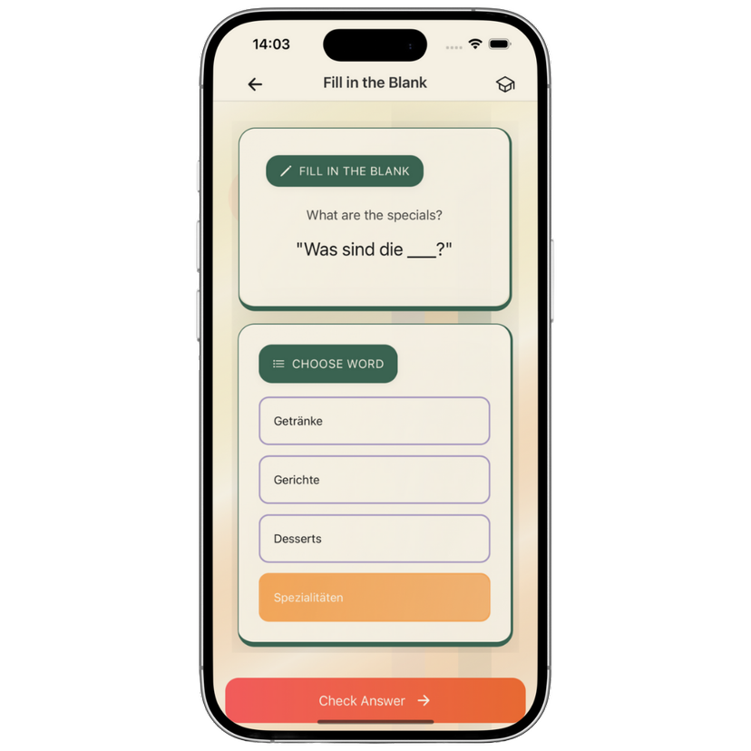 Multiple choice exercise
